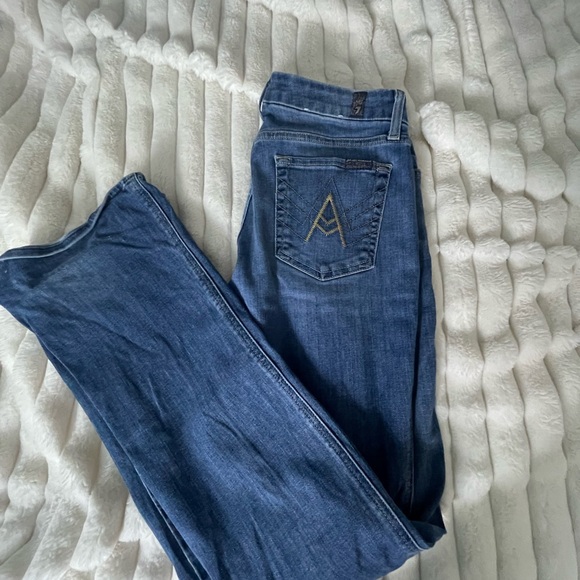 7 For All Mankind Blue Flare & Wide Leg Jeans - Picture 1 of 4